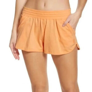 Free People Orange Short Athletic Activewear 100% Cotton Size L